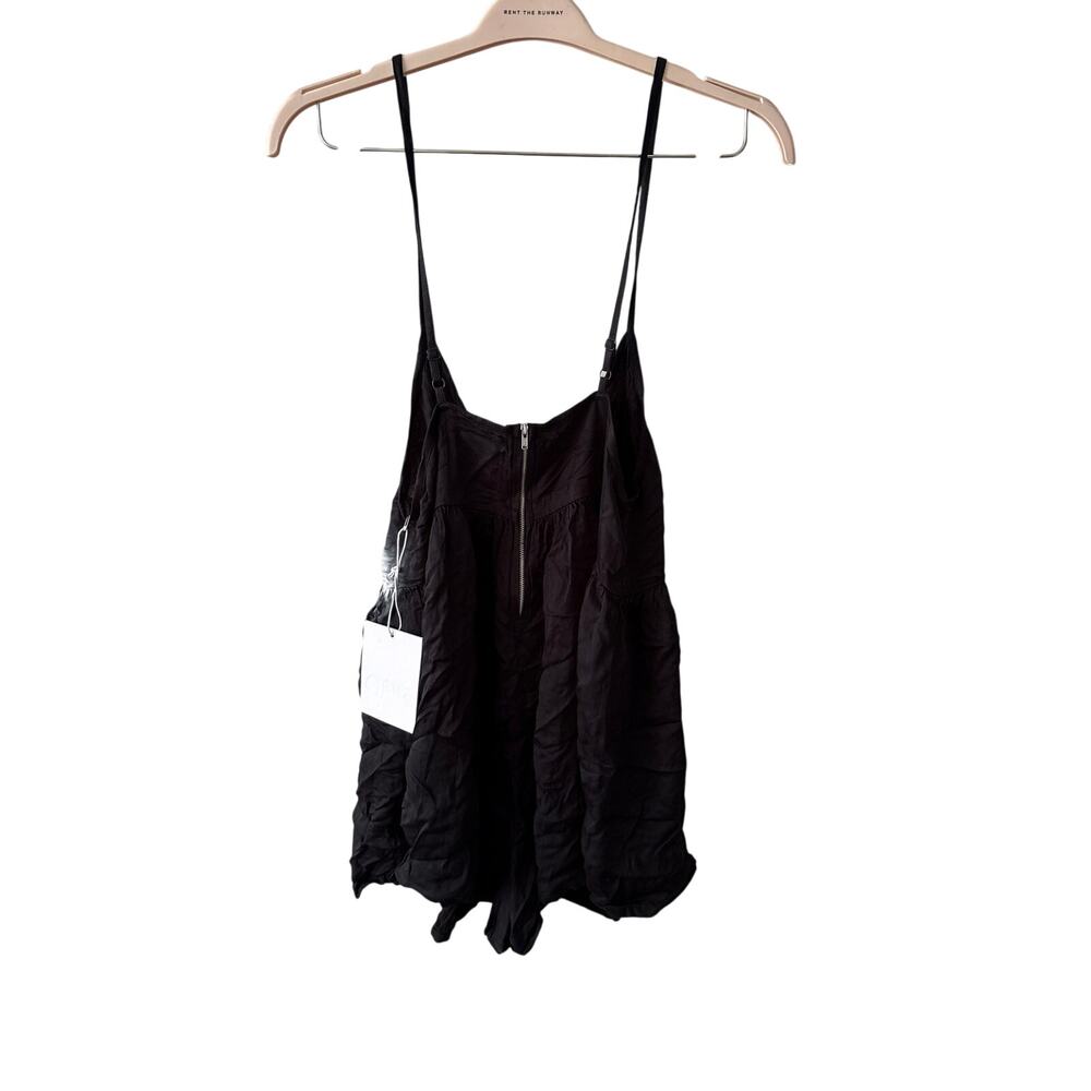 NWT One Teaspoon Sz S Black White Tie Dye V-Neck Sleeveless Beach Cami Romper - Picture 6 of 6